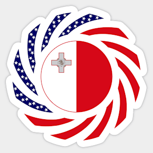 Maltese American Multinational Patriot Flag Series Sticker